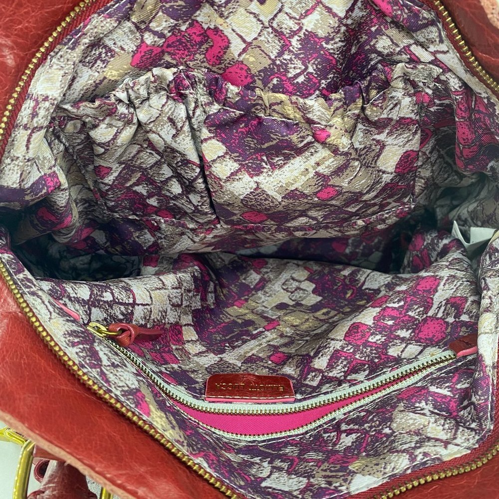 Elliott Lucca Red Leather Satchel Crossbody Bag - Picture 9 of 13